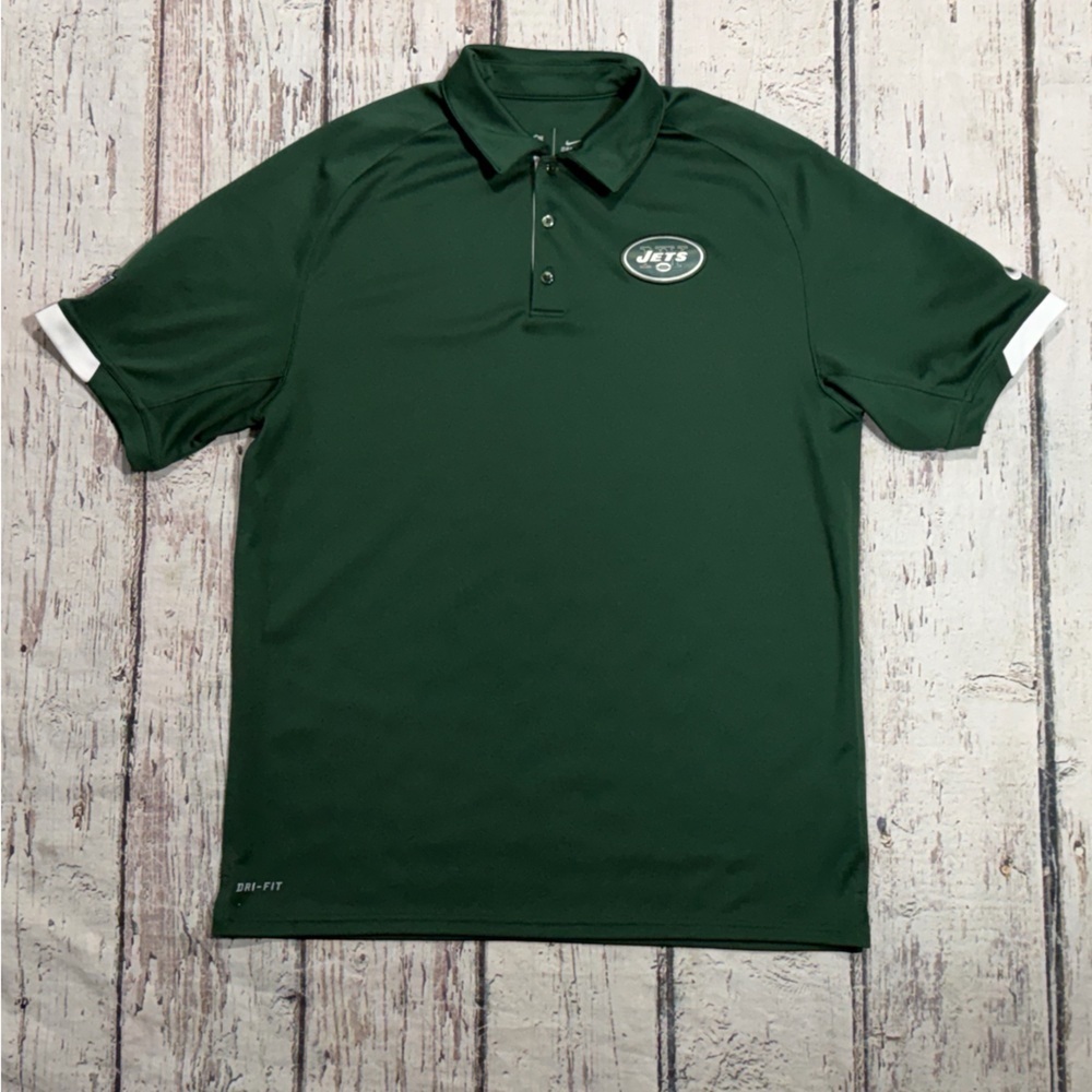 New York Jets Nike Dri-Fit Mens Golf Polo NFL Football Shirt Athletic